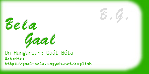 bela gaal business card